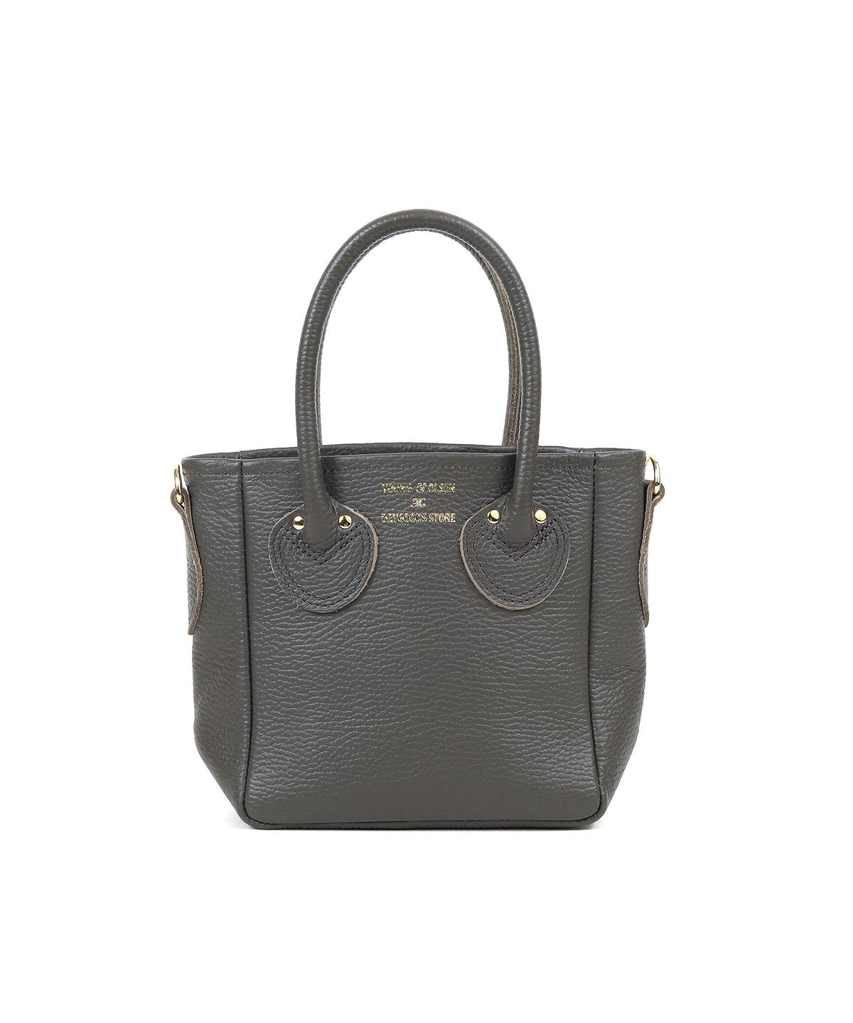 EMBOSSED LEATHER D TOTE XS