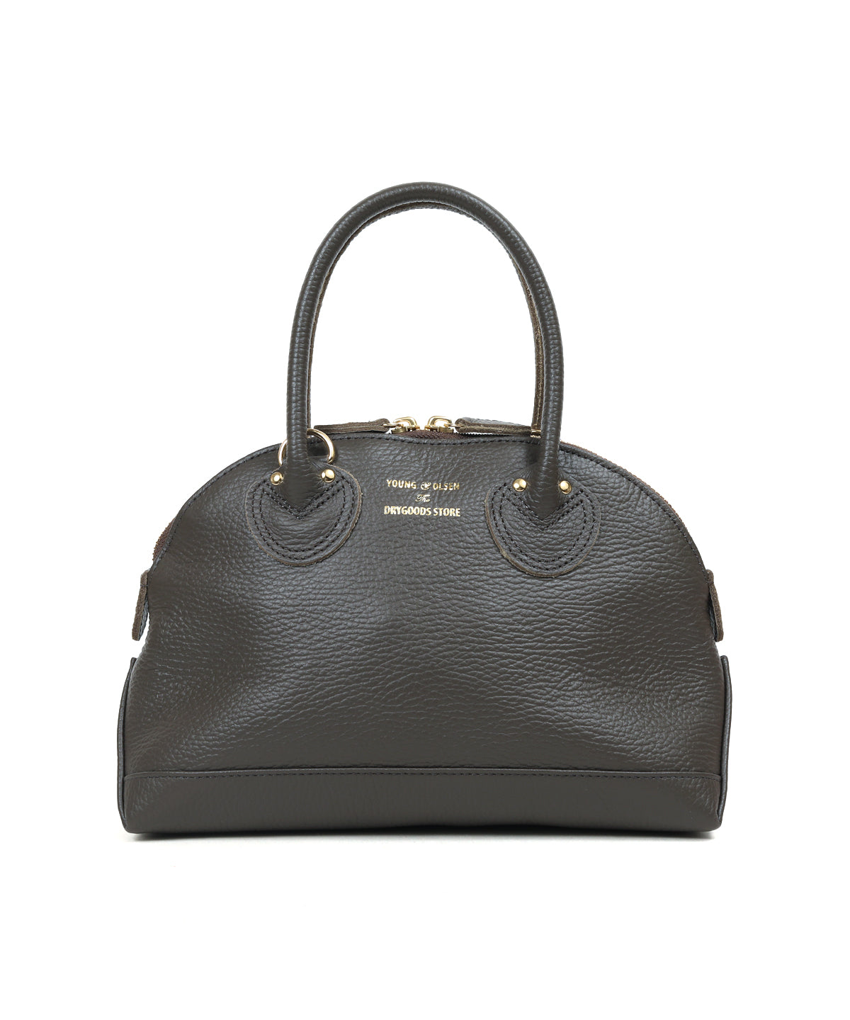 YOUNG&OLSEN】EMBOSSED LEATHER ZIP BOAT BAG S-