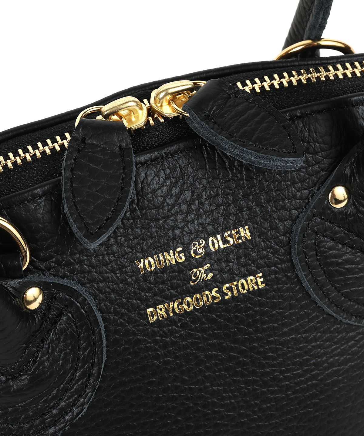 YOUNG & OLSEN TDS EMBOSSED LEATHER ZIP BOAT BAG S-